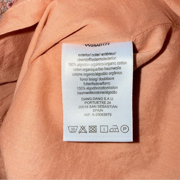 Indi&Cold women’s 100% organic cotton elastic waist sleeveless mid dress peach S - Picture 7 of 10